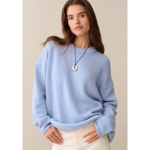 CAARA Light Blue Oversized Crewneck Knit Sweater Medium